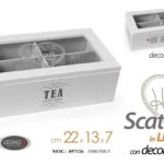 COFANETTO SCATOLA PORTA BUSTINE THE TE TISANE TEA CIALDE HOME SHABBY 22*13*7 cm