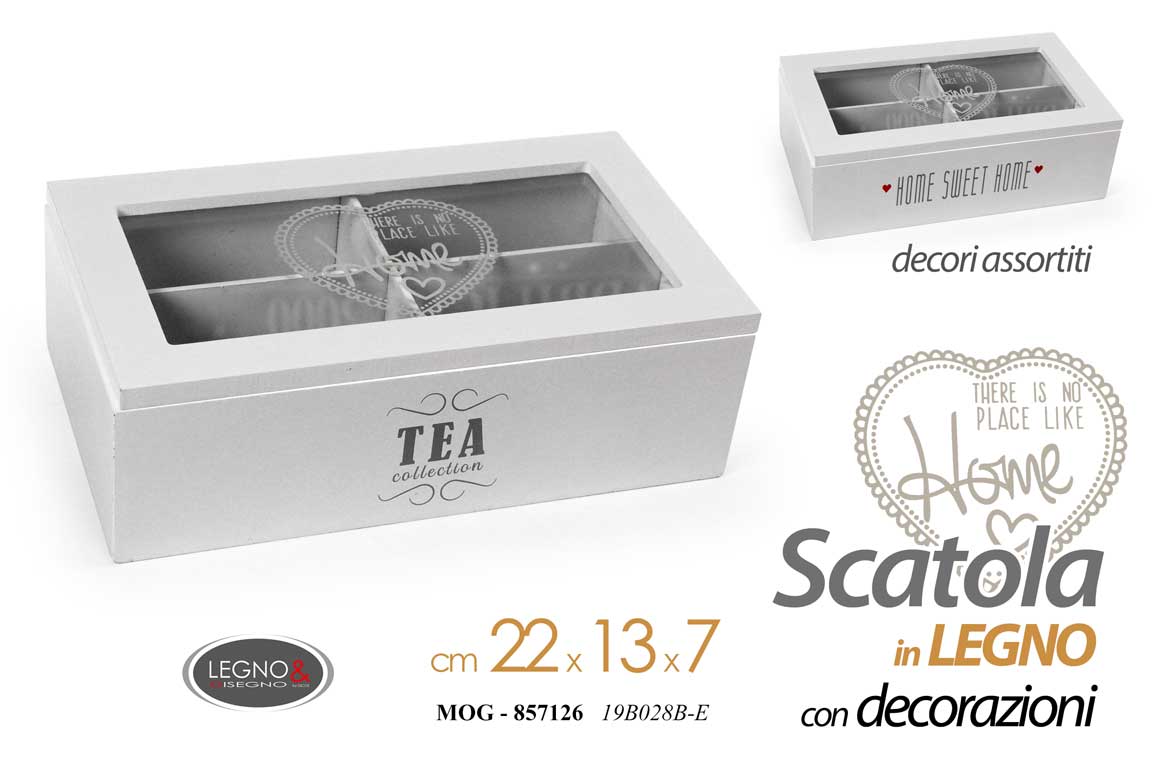 8025569857126 COFANETTO SCATOLA PORTA BUSTINE THE TE TISANE TEA CIALDE HOME SHABBY 22*13*7 cm - immagine 1