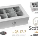 COFANETTO SCATOLA PORTA BUSTINE THE TE TISANE TEA CIALDE HOME SHABBY 23*17*7 cm