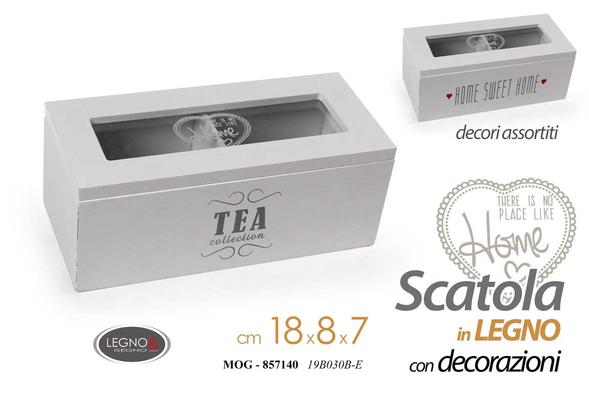 8025569857140 SCATOLA PORTA BUSTINE THE SCATOLINA COFANETTO TISANE TEA CIALDE DECO ASS 18*8*7 - immagine 1