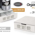 CONTENITORE PORTA CIALDE Capsule CAFFè 3 DIVIS CASSETTO ORGANIZER LEGNO 29*32*10