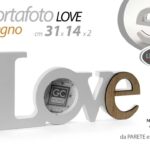 PORTAFOTO DA PARETE DA TAVOLO LOVE AMORE MODERNO CORNICE FOTO BIANCO LEGNO 31*14