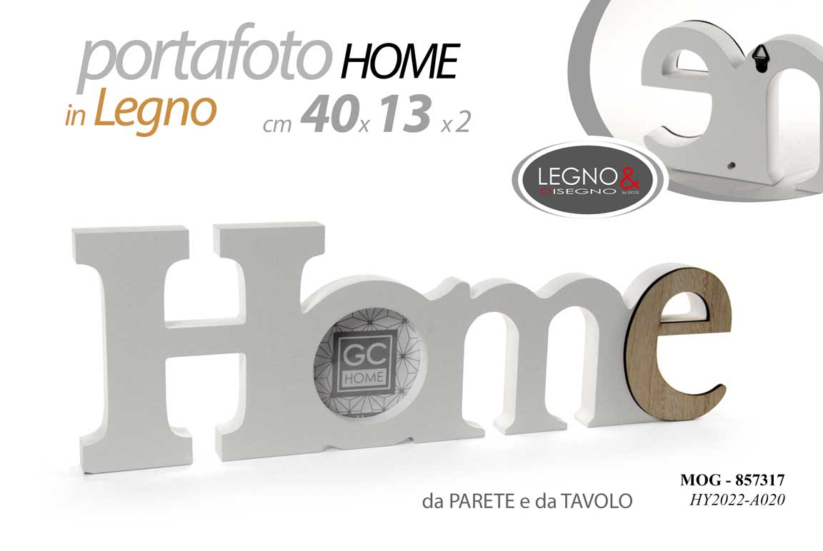 8025569857317 PORTAFOTO DA PARETE DA TAVOLO HOME CASA MODERNO CORNICE FOTO BIANCO LEGNO 40*13 - immagine 1