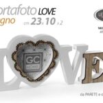 PORTAFOTO DA PARETE CUORE LOVE AMORE CORNICE TAVOLO BIANCO LEGNO FOTO 23*10 cm