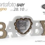 PORTAFOTO DA PARETE CUORE BABY NASCITA CORNICE TAVOLO BIANCO LEGNO FOTO 28*10 cm