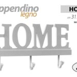 APPENDINO DECORAZIONE DA PARETE MURO ARREDO LEGNO 3 GANCI HOME CASA 31*16*2CM