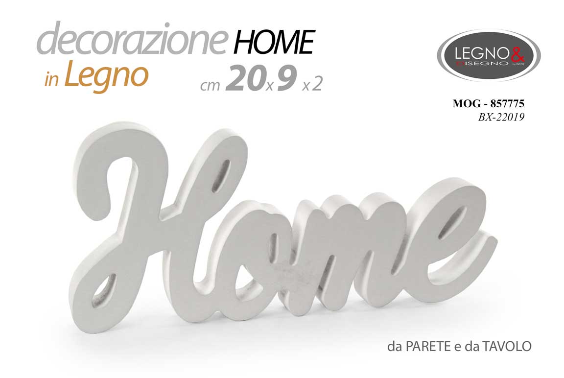 8025569857775 DECORAZIONE PARETE TAVOLO SCRITTA FRASE LEGNO BIANCO CASA CASE HOME MDF 20*9 CM - immagine 1