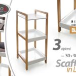 Scaffale PORTA ASCIUGAMANI 3 Ripiani BIANCO Libreria Ufficio Bagno 30*H72 CM