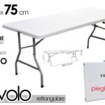 TAVOLO APRIBILE VALIGIA PORTATILE METALLO PIANO BIANCO PO RICHIUDIBILE 180*70*74