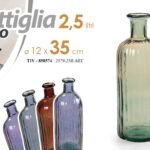 VASO ARREDO BOTTIGLIA VETRO CENTROTAVOLA LIVING CLASSICO MODERNO COLOR 35*12 cm