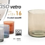 VASO VETRO CACHEPOT CENTROTAVOLA SEGNAPOSTO CLASSICO MODERNO COLOR 16*13 cm