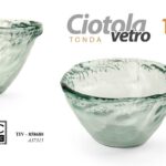 CIOTOLA VETRO TRASPARENTE MULTIUSO SVUOTATASCHE STILE BORDO ROTTO Rugiada 15CM