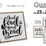 QUADRO STAMPA SU TELA Canvas LEGNO CUCINA SCRITTE INGLESE MODERNO ASSOR 25*25 cm