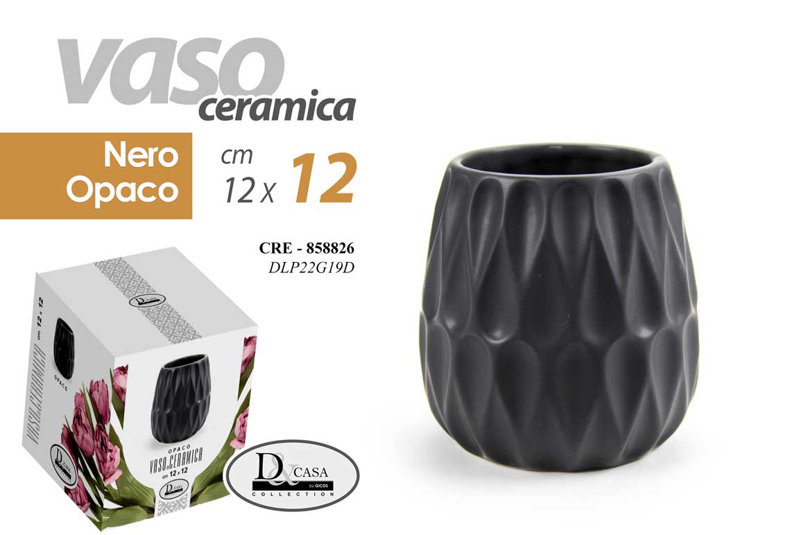 8025569858826 VASO CERAMICA PIANTE CENTROTAVOLA EVENTI SEGNAPOSTO CLASSICO MODERNO OPACO 12*11 - immagine 1