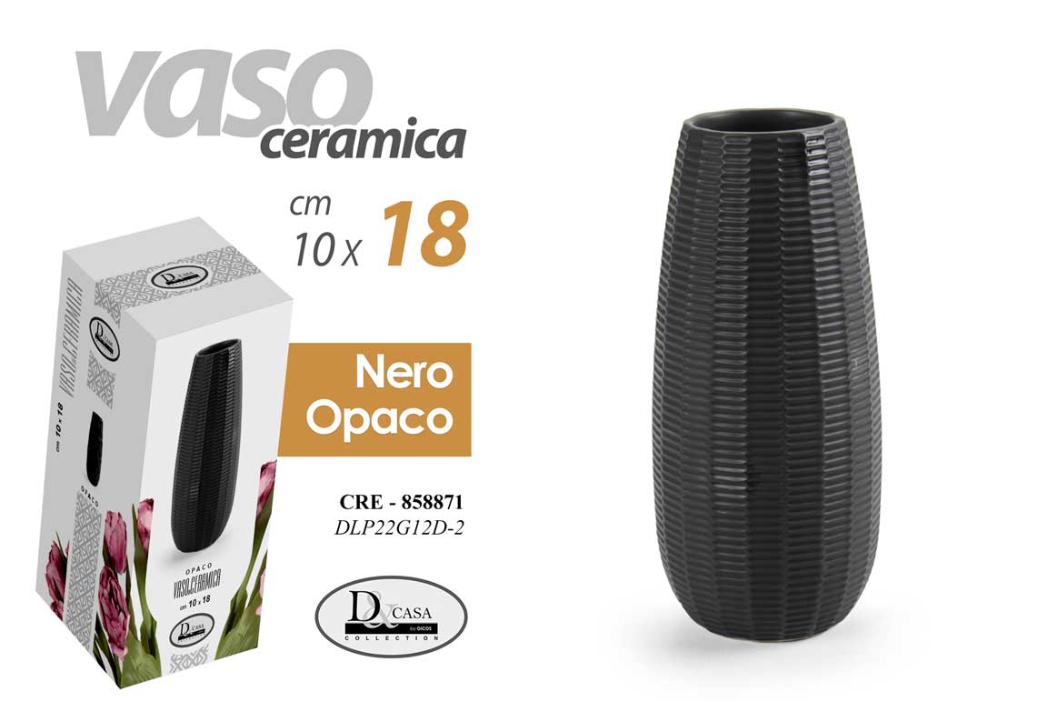 8025569858871 VASO CERAMICA FIORI CENTROTAVOLA EVENTI SEGNAPOSTO CLASSICO MODERNO OPACO 18*10 - immagine 1