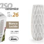 VASO CERAMICA FIORI ELEGANTE CENTROTAVOLA EVENTI CLASSICO MODERNO LUCIDO 26*12cm