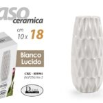 VASO CERAMICA FIORI CENTROTAVOLA EVENTI SEGNAPOSTO CLASSICO MODERNO LUCIDO 18cm