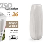 VASO CERAMICA FIORI ELEGANTE CENTROTAVOLA EVENTI CLASSICO MODERNO LUCIDO R 26*12