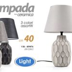 LAMPADA LUMETTO ABAT JOUR DA TAVOLO CAMERA SCRIVANIA CERAMICA COLOR ASSOR 40cm