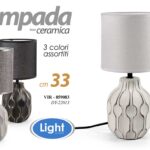 LAMPADA LUMETTO ABAT JOUR DA TAVOLO CAMERA SCRIVANIA CERAMICA COLOR ASSOR 33 cm