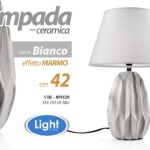 LAMPADA LUMETTO ABAT JOUR DA TAVOLO CAMERA SCRIVANIA CERAMICA BIANCA EFF MA 42cm