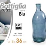 VASO ARREDO BOTTIGLIA VETRO FIORI CENTROTAVOLA LIVING CLASSICO MODERNO 36*15 cm
