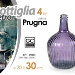BOTTIGLIA DAMIGIANA ARREDO VASO CENTROTAVOLA LIVING CLASSICO MODERNO PRUGNA 30cm