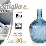 BOTTIGLIA DAMIGIANA ARREDO VASO CENTROTAVOLA LIVING CLASSICO MODERNO BLU 30*20cm