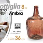 BOTTIGLIA DAMIGIANA ARREDO VASO CENTROTAVOLA LIVING CLASSICO MODERNO AMBRA 36*23