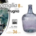 BOTTIGLIA DAMIGIANA ARREDO VASO CENTROTAVOLA LIVING CLASSICO MODERNO PRUGNA 36cm