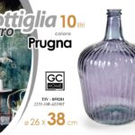 BOTTIGLIA DAMIGIANA ARREDO VASO CENTROTAVOLA LIVING CLASSICO MODERNO PRUGNA 38cm
