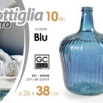 BOTTIGLIA DAMIGIANA ARREDO VASO CENTROTAVOLA LIVING CLASSICO MODERNO BLU 38cm