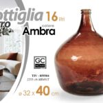 BOTTIGLIA DAMIGIANA ARREDO VASO CENTROTAVOLA LIVING CLASSICO MODERNO AMBRA 40*32