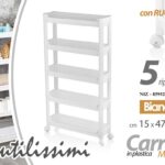 CARRELLO CARRELLINO MULTIUSO CUCINA BAGNO SALVASPAZIO SLIM 5 RIPIANI 85*47*15 cm