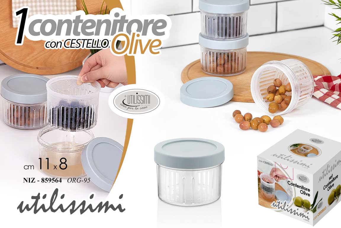 8025569859564 Barattolo contenitore olive cestello sottaceti aperitivo frigo plastica 11xh8 cm - immagine 1