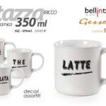 Tazza caffè americano mug the cioccolata latte tisana ceramica bianca ges 350 ml