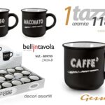 Tazzina caffè espresso tazza vintage industrial ceramica nera assortite 118 ml