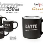 Tazza caffè americano mug the cioccolata latte tisana ceramica nera nero 350 ml