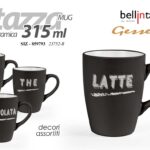 Tazza mug the latte tisana te moderna ceramica nera vintage industrial 315 ml
