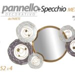 PANNELLO ARREDO DA PARETE DECORATIVO SPECCHIO METALLO COLOR ASTRATTO 88*52*4 cm