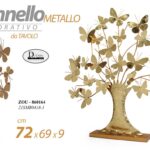 ALBERO PANNELLO ARREDO DA PARETE DECORATIVO QUADRO METALLO COLOR ORO 69*72*9 cm