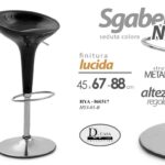 SGABELLO BAR ROBUSTI SEDUTA RIGIDA MODERNO Cucina Regolabile NERO mx88cm