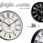 OROLOGIO DA PARETE TONDO MODERNO VINTAGE SILENZIOSO CASA UFFICIO COLOR ABS 36cm