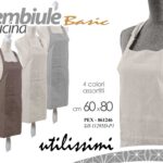 Grembiule cucina pettorina tasca frontale tinta unita tessuto moderno ass 80x60