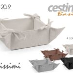 Cestino pane cesto quadrato portapane tavola cesta tessuto tinta unita ass 20*9