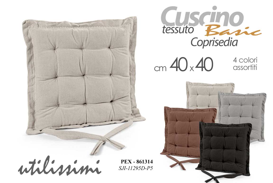 8025569861314 Cuscino sedia coprisedia imbottito cucina sala pranzo tessuto color ass 40x40 cm - immagine 1