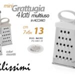 MINI GRATTUGIA CUCINA 4 LATI MULTIUSO FORMAGGIO VERDURE TARTUFO ACCIAIO AS 13 CM