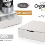 CONTENITORE PORTA CIALDE MAXI Capsule CAFFè CASSETTO ORGANIZER BIANCO 29*32*10cm