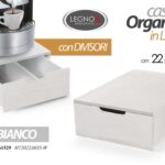 CONTENITORE PORTA CIALDE Capsule CAFFè CASSETTO ORGANIZER LEGNO BIANCO 22*32*10