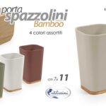 Porta spazzolino APPOGGIO BICCHIERE TAVOLA PLAST LEGNO BAGNO Accessori 11*7 cm